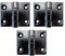 Haasweller Lot de 3 charnières en métal pour charges lourdes Noir 60 x 76 mm Pour meubles jusqu'à 200 kg