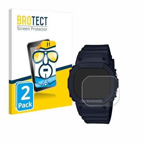 BROTECT Schutzfolie für Casio G-Shock GMD-S5600 | 2 Stück Transparenter Displayschutz Made in Germany Klare Displayschutz-Folie Clear Einfache Montage Case-Friendly