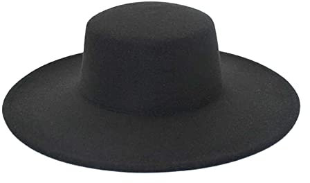 Fedora-Hüte für Männer und Frauen, eleganter Winter-Woll-Eimerhut, 1920er-Jahre, Vintage-Cloche, Bowler-Hüte, Melone aus Velours, Flache Zylinder, Hüte mit breiter Krempe Pelzmütze (Black, One Size)