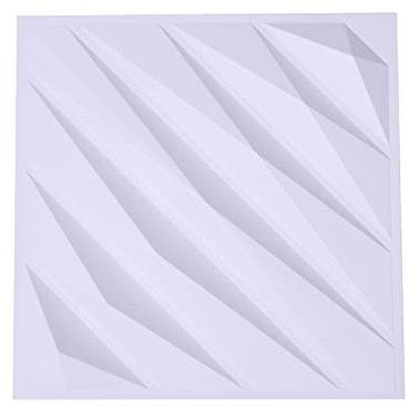 12 Stück 3D Wandpaneele Diamant Dekorative Wandpaneele Wasserdichte Backsteintapete 50x 50 cm Matt Weiß/Schwarz Wasserdicht feuchtigkeitsbeständig schmutzabweisend und flammhemmend (Weiß)