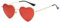JCTAIFOO Polarisierte Herz Sonnenbrille für Damen Vintage Mode Liebe Form Gold Metallrahmen Nette Party Festival Brille Gold/Rot