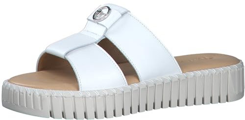Tamaris Damen Plateau Mules Leder Keilabsatz Sommer; WHITE/weiß; 38 EU