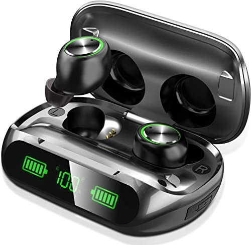 YIPUT Wireless Earbuds Bluetooth 5.3 Headphones 200 hours Playtime with 2000mAh charg Case,in Ear Headest IP7Waterproof Noise Cancelling Built-in Mic,Premiu Bass LCD Display,For Sports/Working/Study