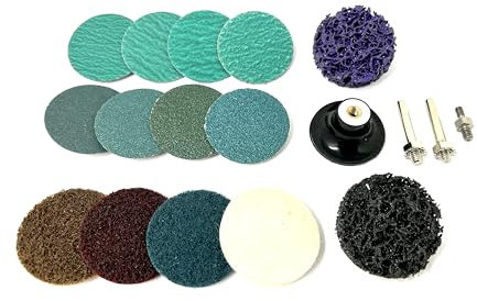 WELLERWERKZEUGE I Schnellwechselsystem R Type Zubehörset 50mm inkl Adapter passend für Druckluftschleifer mini Winkelschleifer wie Bosch GWS GWG 12V 10,8 BGS Roloc Proxxon Hazet Würth HBM KS Tools