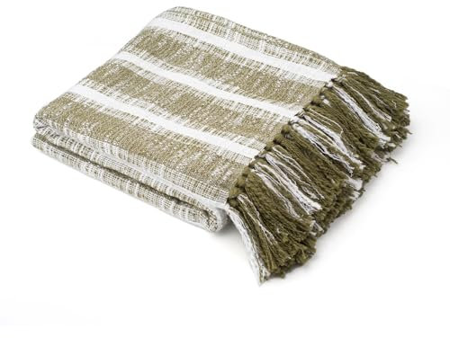 Elberfelder Leinen - Bio-Baumwolldecke, gemütlich, leicht, weich, atmungsaktiv, für Couch, Bett, Sofa, Terrasse, aus Naturfasern