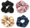 DTXLX 4 weiche Seiden-Haargummis für Frauen - hochwertiger Satin-Scrunchie-Pferdeschwanzhalter für langes, feines und dickes Haar