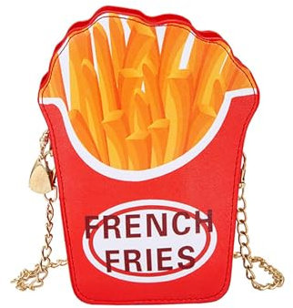 Mc-Donald-s Pommes Frites Handtasche Damen Mittelgroß Umhängetasche Verrückte Ausgefallene Taschen Mädchen Umhängetasche Kostüm Accessoires Kawaii Bag(Pommes Frites)