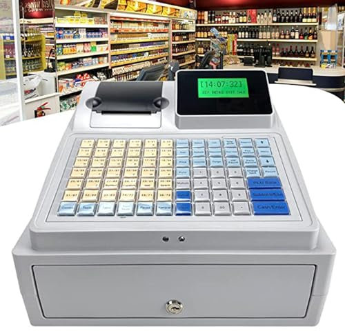 DDZJTPP Registrierkasse mit 81 Tasten Elektronische Registrierkasse Gastronomie Einzelhandel Kassensystem Registrierkasse für Einzelhandel Gastronomie 8 Digital LED Display