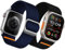 Joehwerr 2 Pack Sport Straps Compatible with Apple Watch Ultra 2 Strap 49mm 46mm 45mm 44mm 42mm(series 3 2 1) for Men, Wide Stretchy Nylon Band for iWatch Ultra 2,Series 10 9 8 7 6 5 4 3 2 1 SE