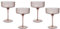 Beliani Champagnerschalen 4er Set transparent/rosa 330 ml geriffelt Amethyst
