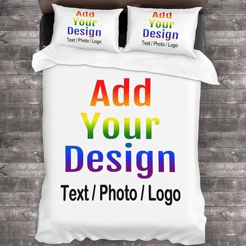 ZZTBQ Personalisierte Bettwäsche Sets 135x200cm personalisierbar mit Foto und Wunschtext Personalisierte Bettbezug Geschenke für Vater,Mutter, Kinder,Haustiere,Freunde oder Paare