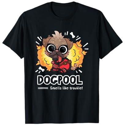 Marvel Deadpool & Wolverine Smells Like Trouble Dogpool Maglietta