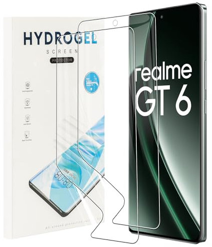 MEMELOKA 2 Piezas Protector de Pantalla para Realme GT 6/Realme GT 6T 5G, TPU Película de Flexible, Alta Definición y Alta Sensibilidad con 3D Cobertura Completa