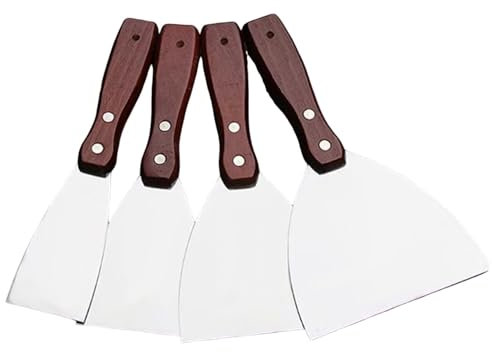 Yiustldd 4Pcs Kittmesser -Set, Schaberwerkzeug Aus Edelstahl Mit Holzgriff Zum Reparieren Von Wandfarben Striping Tapete Entfernen
