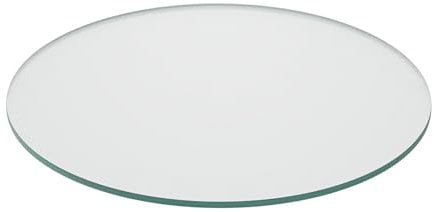 Relaxdays Tablero Vidrio Templado, Ø 40 cm, Grosor 8 mm, Panel Cristal Redondo para Mesa y Chimenea, ESG, Transparente