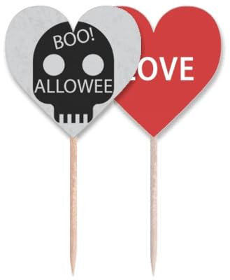 Simple L of Halloween - Palillo de dientes con bandera de amor y corazón