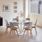 BenyLed Set de Mesa Redondas y 6 Sillas para Cocina, Terraza, Jardín, Balcón o Comedor, Sillas Grises+Mesa Blanca (110 * 110 * 75cm)