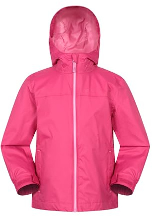 Mountain Warehouse Torrent Kids Waterproof Rain Jacket Dark Pink 3-4y