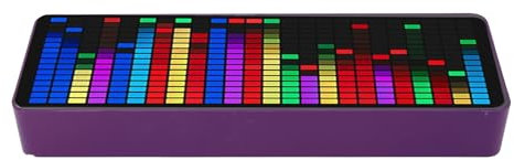 Music Spectrum Display 20 Dynamic 7 Color RGB LED Display 384 LED 16x24 Segment Rhythm Light Level Audio Indicator Rhythm Voice Sensor Pickup Analyzer with Clock