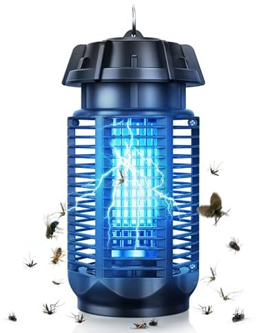 YEEFON Lampe Anti Moustique, 3000V 20W Appareil Anti Mouche, UV Lampe Tue Mouche Électrique, IPX4 Tueur d'Insectes Pas Bruit, Anti Insectes Répulsif Efficace, pour Intérieur et Extérieur, Noir