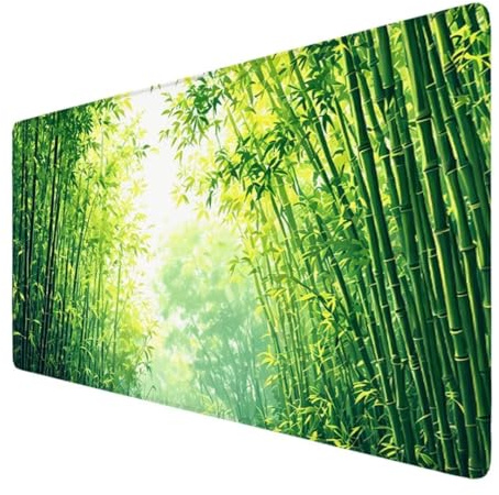 Bambus Mauspad XXL 700x400x3mm, Groß Gaming Mauspad Grün Wetterfest Anti-Rutsch Schreibtisch Mouse Pad verbessert Präzision und Geschwindigkeit, Gaming Zubehör für Home Zimmer Deko Geschenk VO-399