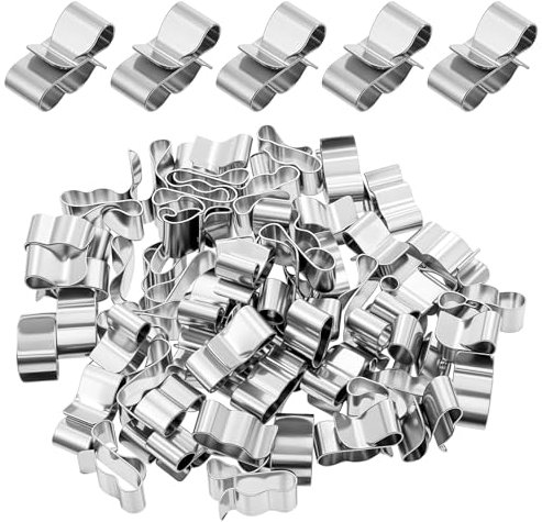 Lnngub 50 Stück Solarkabel Kabelclips, Edelstahl Photovoltaik Kabelclips 22,5 mm Anhängerrahmen Drahtklemmen Solarpanel Drahtklemme Mehrzweck Silber Metall Kabelklemmen für Leitungen und Kabel