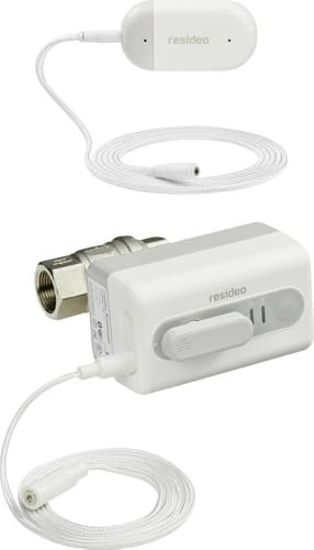 Honeywell VWS01Y025E Funk-Wassermelder mit App-Steuerung, mit externem Sensor batteriebetrieben, netzbetrieben