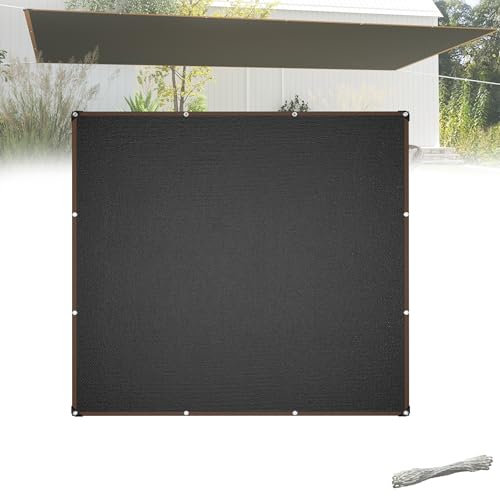 YRHome Sonnensegel 3x3m Rechteckig UV-Schutz 95% Winddurchlässig Robust für Garten Terrasse Balkon aus reißfestem HDPE mit 12m Seilen Anthrazit