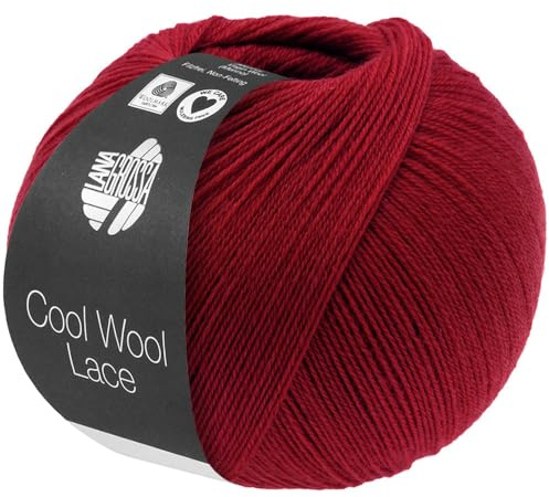 LANA GROSSA Cool Wool Lace | Extrafeine Merinowolle waschmaschinenfest und filzfrei | Handstrickgarn aus 100% Schurwolle (Merino) | 50g Wolle zum Stricken & Häkeln | 400m Garn FB 61