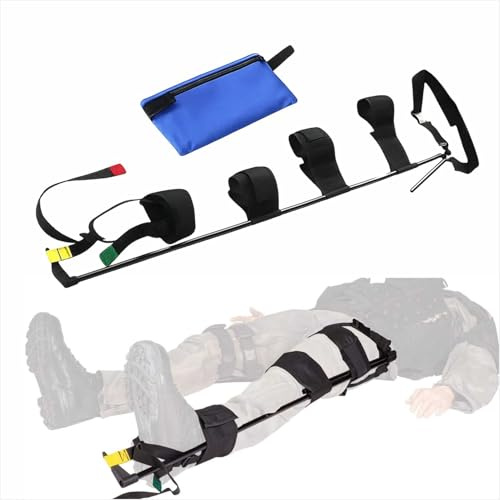 MENURSY Leg Traction Splint, verstellbares Gliedmaßstützgerät mit gepolsterten Gürteln, Notfallbereitheitsausrüstung für EMS-Training, Rettung im Freien und Erwachsenen