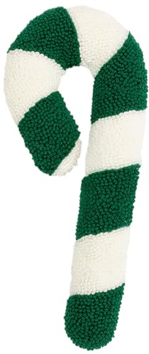AZIDWERYQ Zuckerstangen-Plüsch, 20, 3 x 50, 8 cm, mit Baumwolle gefülltes Zuckerstangen-Kissen, Bestickt, gestreift, grün, Weihnachtskissen für Zuhause, Büro, Sofa, Couch, Plüsch