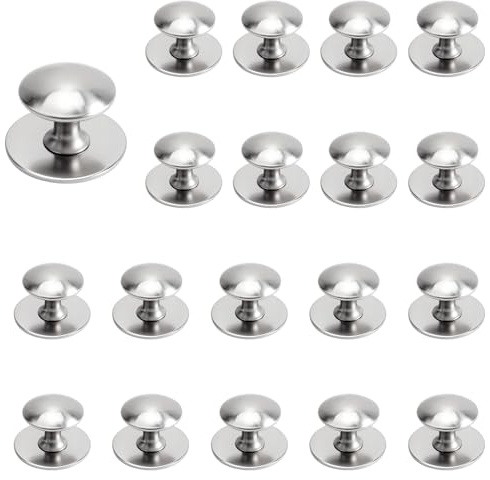 MOROBOR Stainless Steel Drawer Knobs, 20pcs Self-Stick Instant Cabinet Handle Pulls Adhesive Sliding Door Stick On Handle with Mounting Screws for Glass Cabinet Cupboard Drawer(35mm*25mm)
