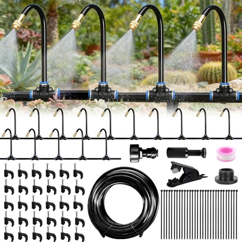 SGZIOO 15M Bewässerungssystem Garten, Automatische Bewässerung Set,15 Pcs Einstellbare Düse, Tröpfchenbewässerung, Sprühnebel Bewässerung, für Garten, Gewächshaus, Balkon, Terrasse (15M)