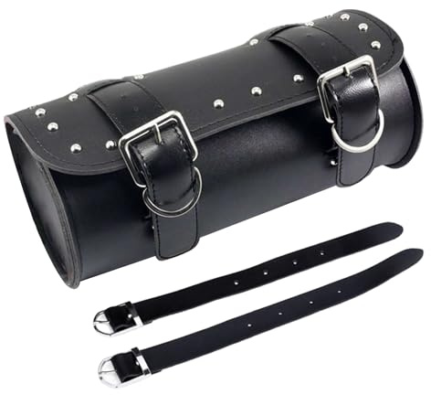 Motorcycle Steering Wheel Seat Bag, Motorcycle Seat Bag - PU Bike Fork Bag | Motorcycle Fork, Panniers, Waterproof for Most Motorcycles and Bikes