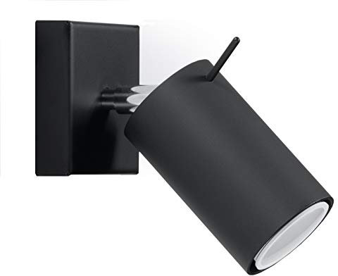 SOLLUX lighting Wandleuchte Innen Wandlampe Stahl 1 Flammig Schwarz RING