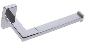 INDA | Portarotolo per Carta Igienica di Scorta (8x6x17cm) | Serie Lea, in Ottone, Facile da Installare, con Viti e Tasselli, Anticorrosione, Design Essenziale - Cromato