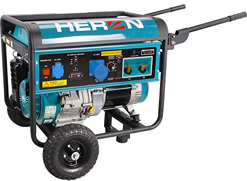 HERON Generador de corriente de soldadura 220 A, gasolina 14 HP, 5,5 kW, EWH 220
