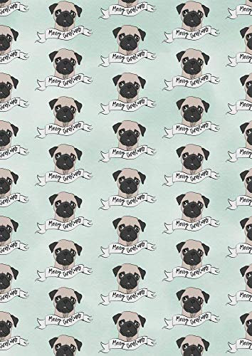 Amelia Florence - Geschenkpapier - Rehkitz Mops - Merry Christmas
