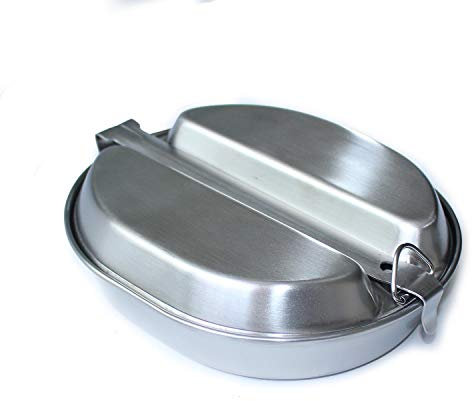 ANQIAO Reproduction WW2 US Military Mess Kits G.I. Lunch Box Stainless Material Collection Outdoor Sports