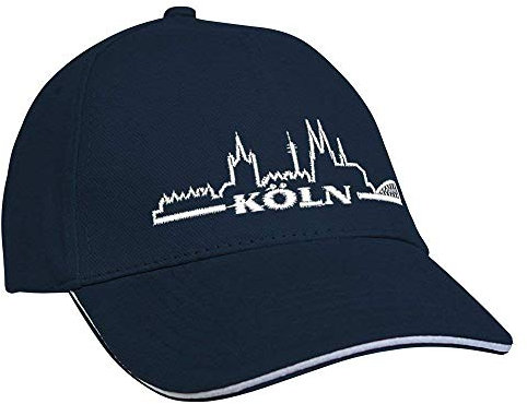 Fan-O-Menal Textilien Baseballcap mit Einstickung Köln Skyline 68101 versch. Farben Farbe Navy