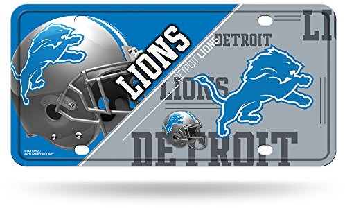 Rico Industries NFL Detroit Lions Unisex Detroit Lions Nummernschild Metaldetroit Lions Nummernschild Metall, Team-Farbe, Einheitsgröße