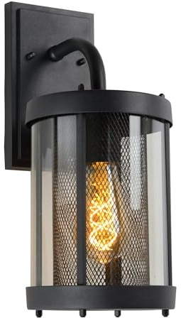 Lucide MAKKUM - Wall Light Outdoor - E27 - IP23 - Black