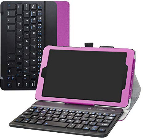 Bige Schutzhülle aus PU-Leder für T-Mobile Alcatel 3T 20,3 cm (8 Zoll) Tablet (2018) Violett violett