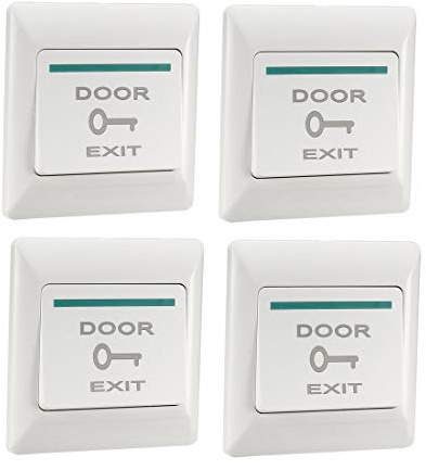 uxcell Push to Exit Button Release NO/NC/COM Switch Panel Door Access Control System 86mmx86mm 36V 3A White 4Pcs