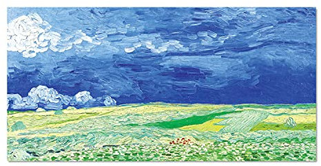 Giallobus - Impression sur toile - Vincent Van Gogh - Champ de blé sous un ciel orageux - Verre acrylique - 100x50 - Tableaux modernes pour la maison