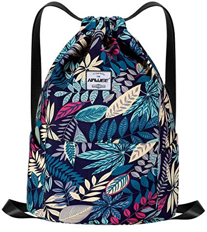 HAWEE Impermeabile Sportivo Zaino con Coulisse Grande Coulisse Borsa da Palestra con Tasca Interna Unisex per Donna Uomo Vita Quotidiana Sport All'aperto Tempo Libero Yoga Scuola Spiaggia Nuoto