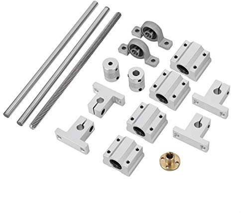 200mm T8 Leitspindel Kit, Gewindestangen + Mutter + Kupplung + Stangen + Lager + Sliding Block, 3D Drucker Teile