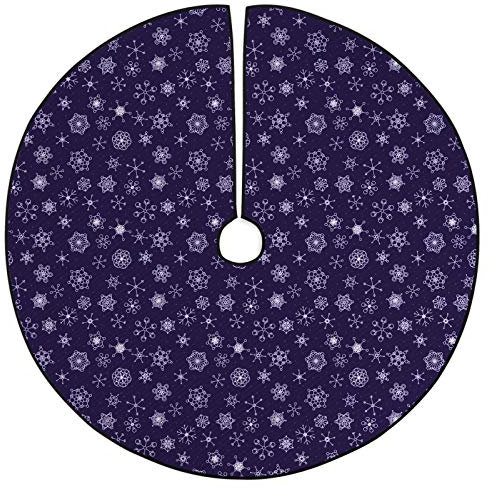 ABAKUHAUS Schneeflocke Weihnachtsbaum Rock und Schürze Lila Monochrome Motive, Weihnachtsdeko 135 cm aus Stoff Weihnachtsbaumschmuck, Indigo und Pastell Lila
