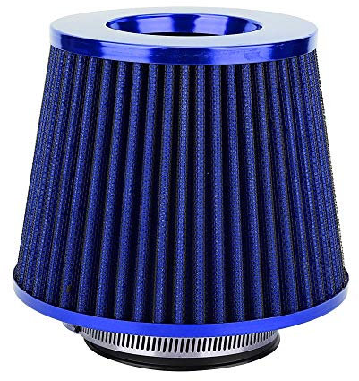 Nikou Filtro a Fungo Auto- Kit filtro aria auto Struttura a nido d'ape 63 mm Testa a fun-go multi diametro ad alta portata Universale a bassa resistenza(Blu)