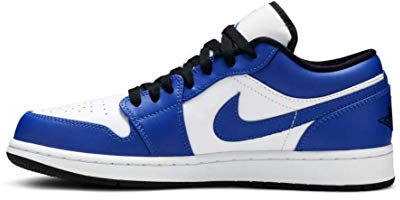 Nike Herren Air Jordan 1 Low Basketballschuh, White Hyper Royal Black, 42 EU